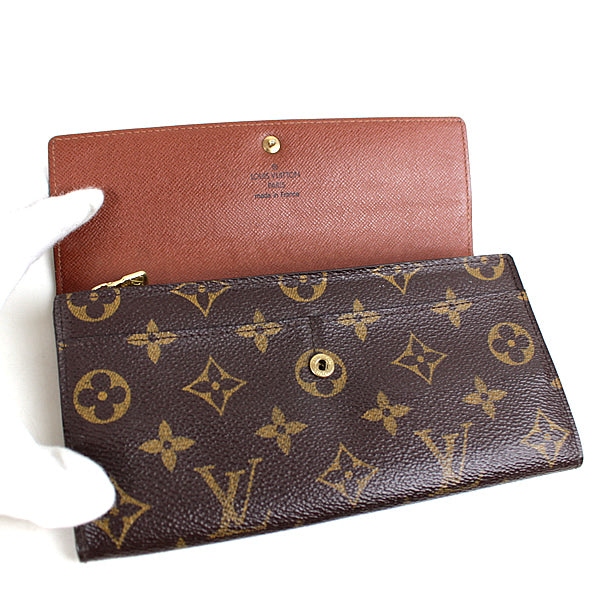 Louis Vuitton wallet long wallet LV portomone credit M61725 Monogram a025【USED】