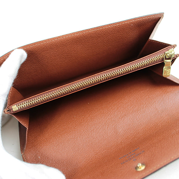 Louis Vuitton wallet long wallet LV portomone credit M61725 Monogram a025【USED】