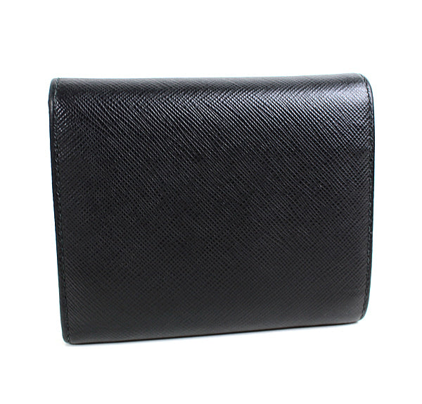 PRADA wallet trifold wallet Black a032【USED】