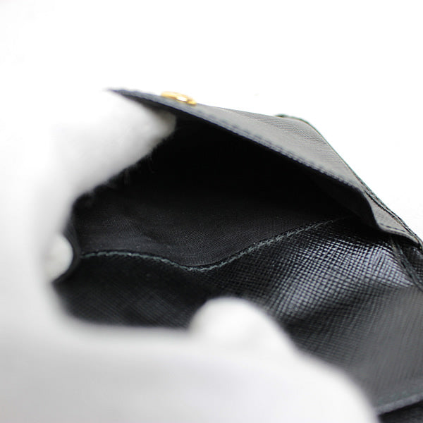 PRADA wallet trifold wallet Black a032【USED】