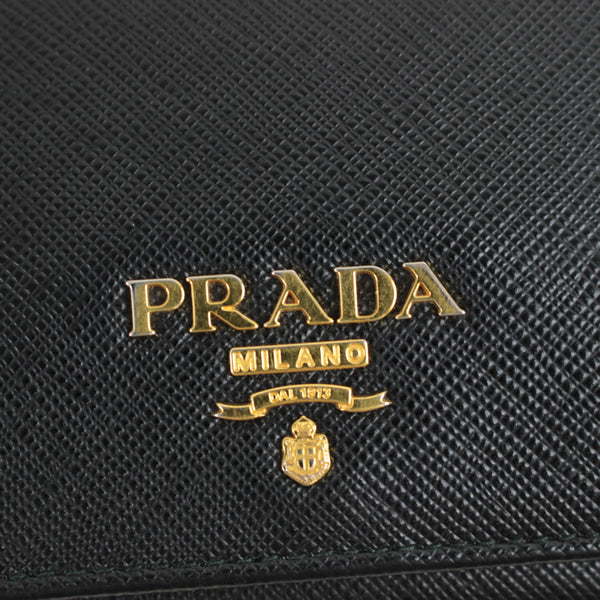 PRADA wallet trifold wallet Black a032【USED】