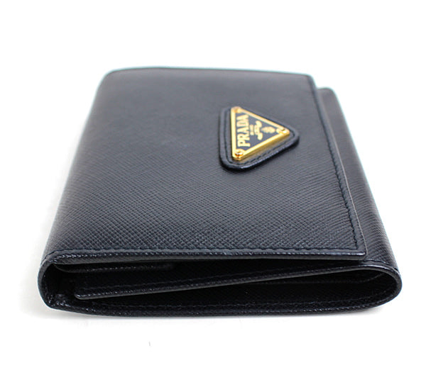 PRADA wallet trifold wallet Black a036【USED】