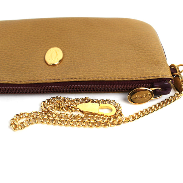 Cartier pouch with chain ocher pouch a029【USED】