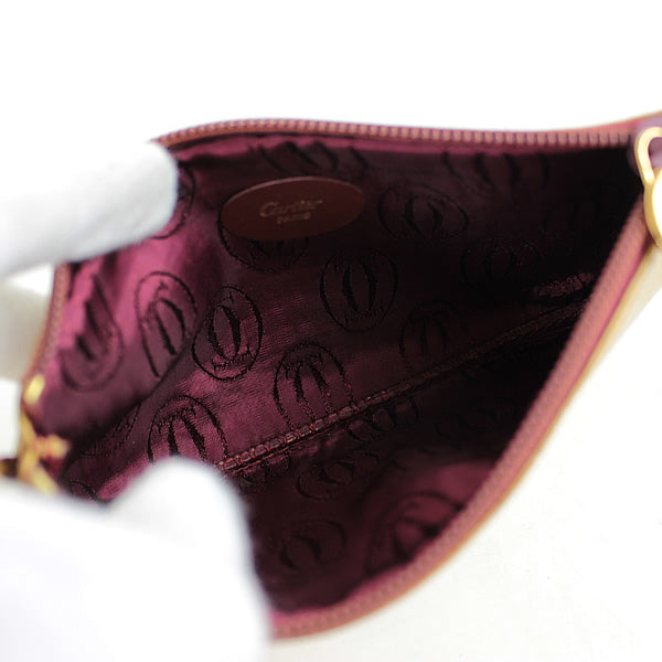 Cartier pouch with chain ocher pouch a029【USED】