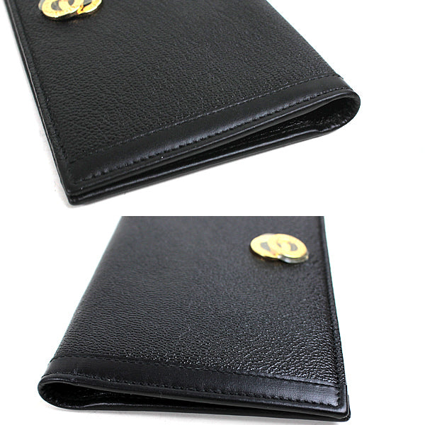 BVLGARI card holder card case Black a027【USED】