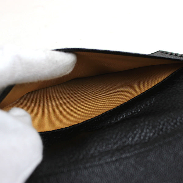 BVLGARI card holder card case Black a027【USED】