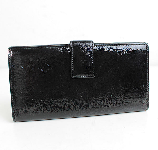 SAINT LAURENT wallet Bi-fold Black long wallet YSL a033【USED】
