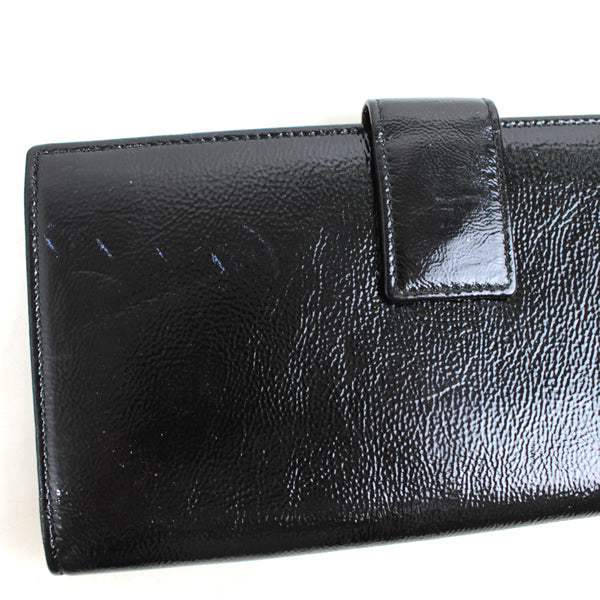 SAINT LAURENT wallet Bi-fold Black long wallet YSL a033【USED】
