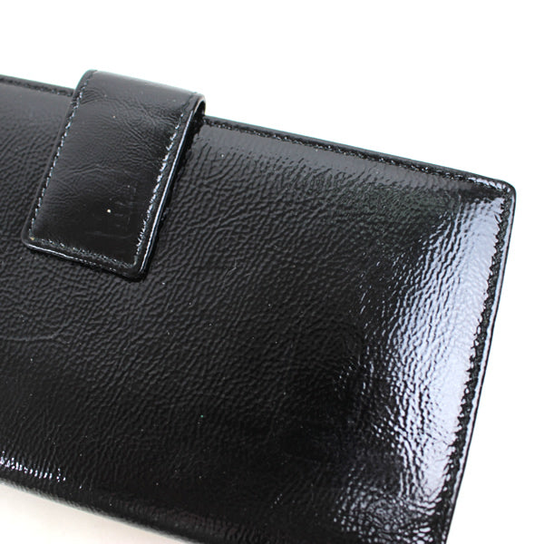 SAINT LAURENT wallet Bi-fold Black long wallet YSL a033【USED】