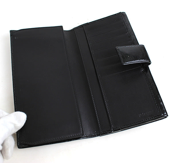 SAINT LAURENT wallet Bi-fold Black long wallet YSL a033【USED】