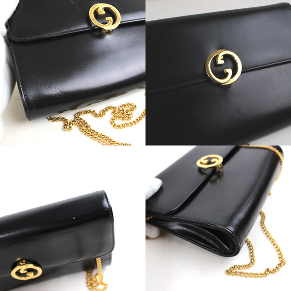 GUCCI bag Shoulder bag black a030【USED】