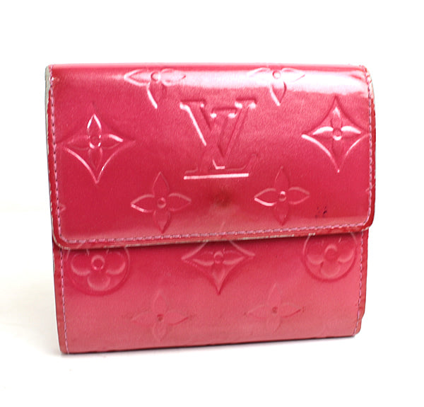 Louis Vuitton wallet Bi-fold wallet LV pink fuchsia pink VERNIS M91248 a015【USED】
