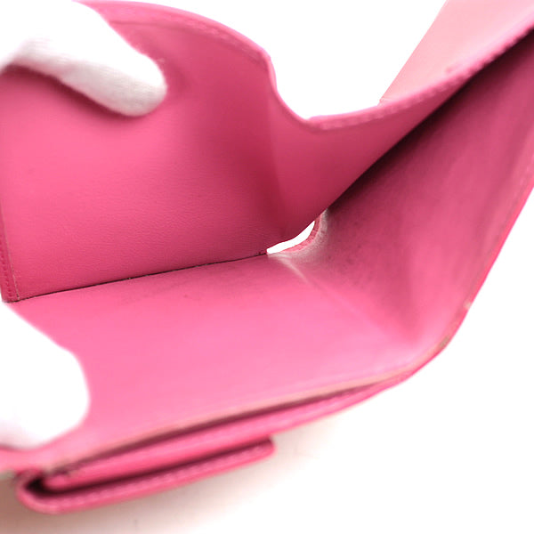 Louis Vuitton wallet Bi-fold wallet LV pink fuchsia pink VERNIS M91248 a015【USED】