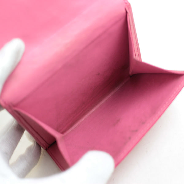 Louis Vuitton wallet Bi-fold wallet LV pink fuchsia pink VERNIS M91248 a015【USED】