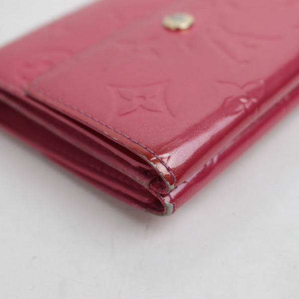 Louis Vuitton wallet Bi-fold wallet LV pink fuchsia pink VERNIS M91248 a015【USED】