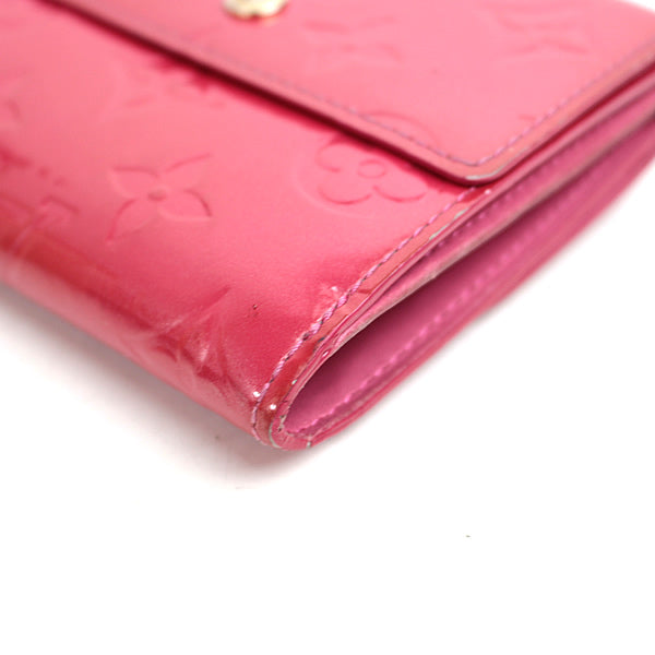 Louis Vuitton wallet Bi-fold wallet LV pink fuchsia pink VERNIS M91248 a015【USED】