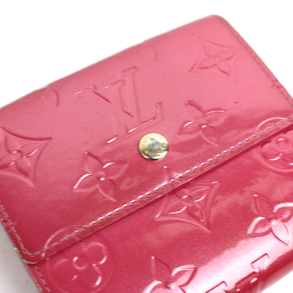 Louis Vuitton wallet Bi-fold wallet LV pink fuchsia pink VERNIS M91248 a015【USED】