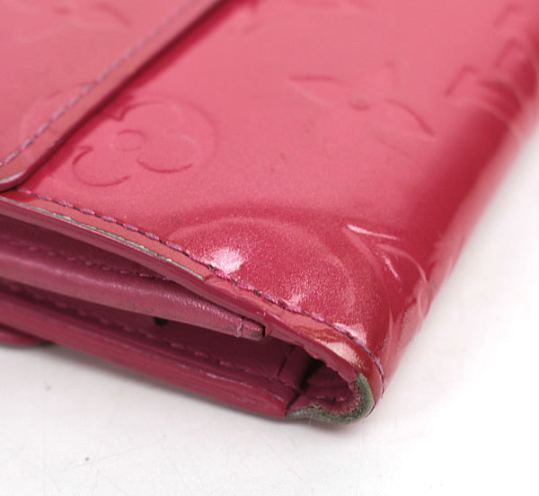 Louis Vuitton wallet Bi-fold wallet LV pink fuchsia pink VERNIS M91248 a015【USED】
