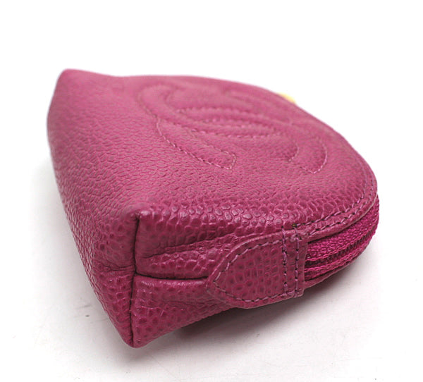 CHANEL mini pouch Small pouch coin purse Pink Caviar skin a014【USED】