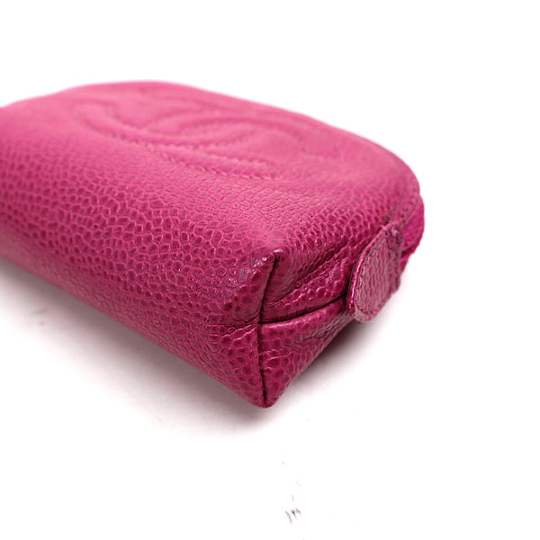CHANEL mini pouch Small pouch coin purse Pink Caviar skin a014【USED】