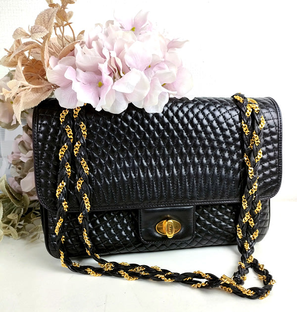 BALLY bag  Shoulder bag  black a003【USED】
