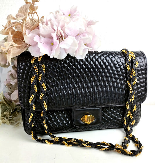 BALLY bag  Shoulder bag  black a003【USED】