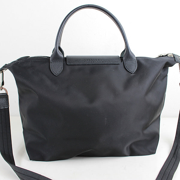LONGCHAMP bag  handbag Shoulder bag  black 2WAY a023【USED】