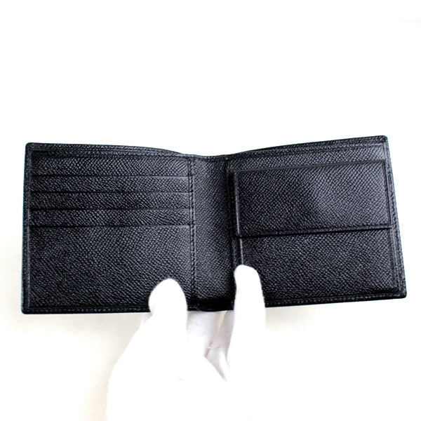 BVLGARI wallet  Bi-fold Black wallet a034【USED】