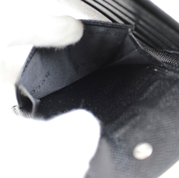 BVLGARI wallet  Bi-fold Black wallet a034【USED】