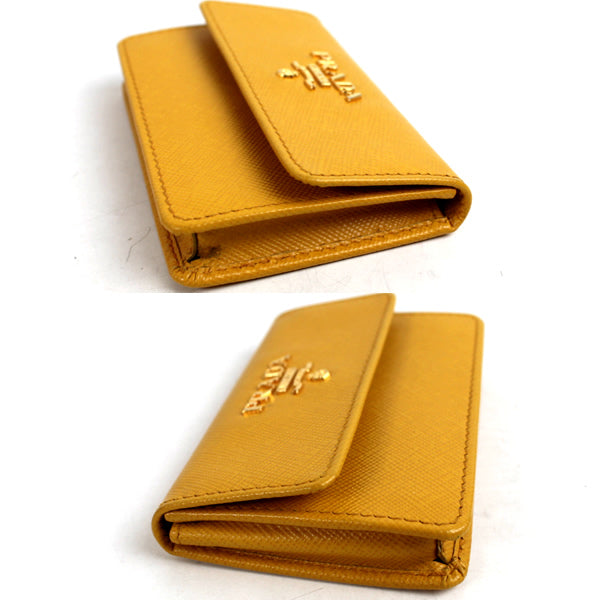 PRADA Card case card holder　yellow x gold a035【USED】