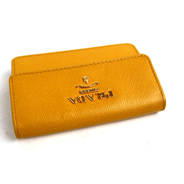 PRADA Card case card holder　yellow x gold a035【USED】