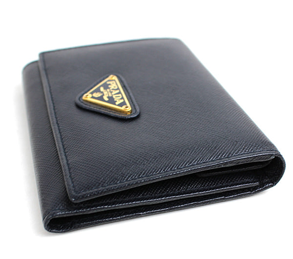 PRADA wallet  trifold wallet Black a036【USED】