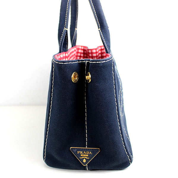 PRADA bag  CANAPA handbag Shoulder bag navy blue  denim 2WAY 1BG439 a019【USED】