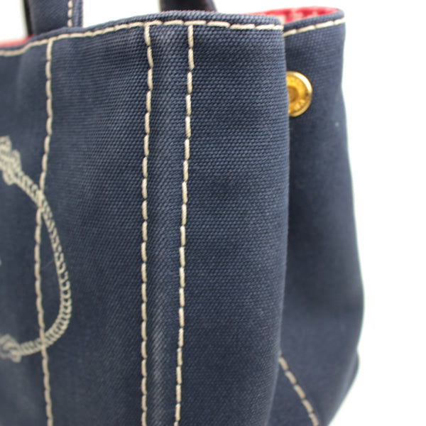 PRADA bag  CANAPA handbag Shoulder bag navy blue  denim 2WAY 1BG439 a019【USED】